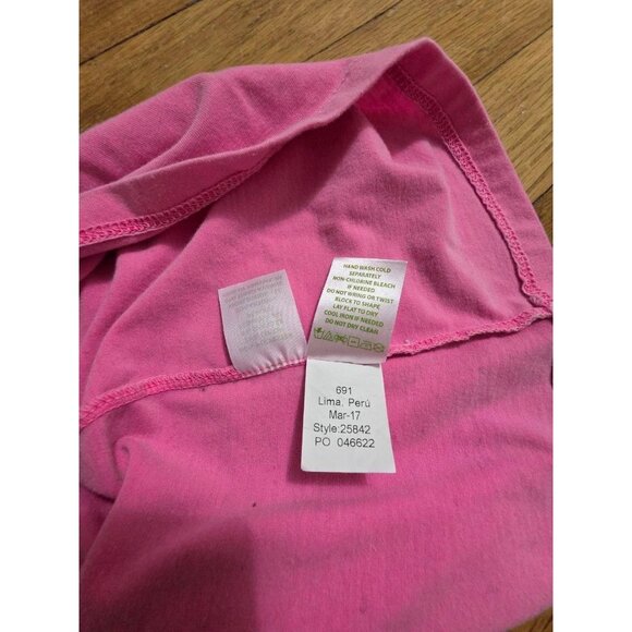 Lilly Pulitzer Pullover T-Shirt Top Short Sleeve Crew Neck Pink Large  A001115 - Picture 4 of 7